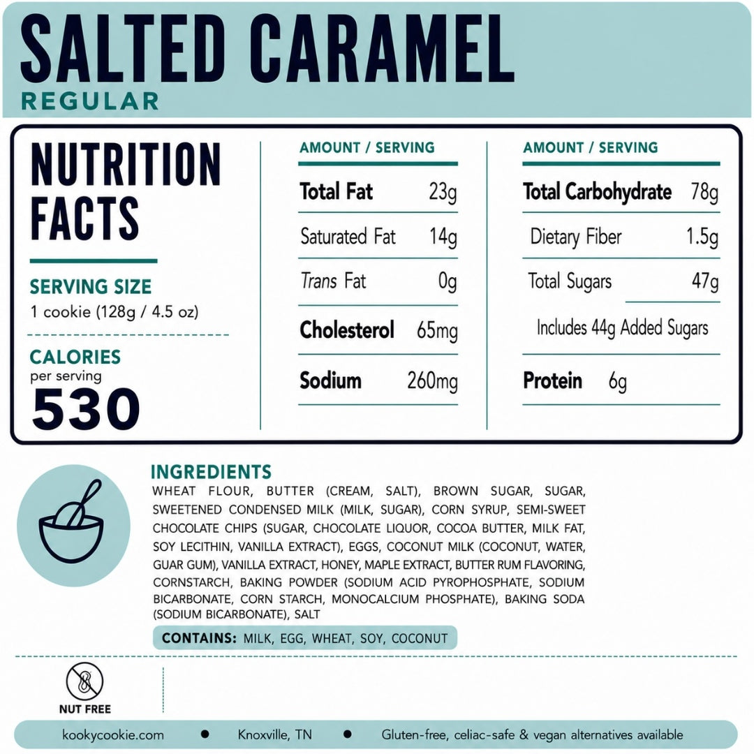 Salted Caramel Nutrition Label
